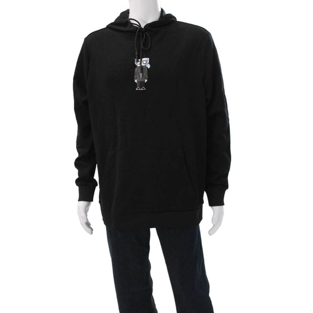 Karl Lagerfeld Unisex Adults Pullover Hoodie Black Graphic Size XL